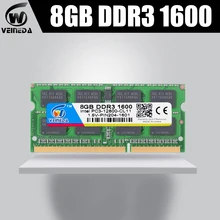 Оперативная память VEINEDA Memoria DDR3 8 Гб 1600 МГц ram-memoria-ddr3 1333 МГц для всех процессоров Intel AMD совместима с Sodimm ddr3 8 Гб PC3-12800 204pin