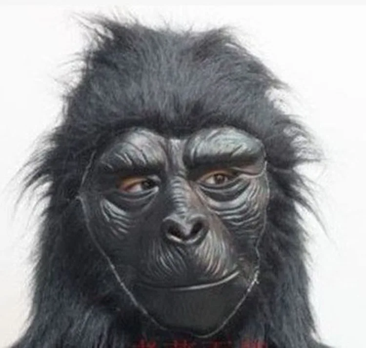 

Halloween Horror Mask Environmentally Friendly Latex Party Ball Performance Black And White with Pattern Jingang Chimpanzees Mas