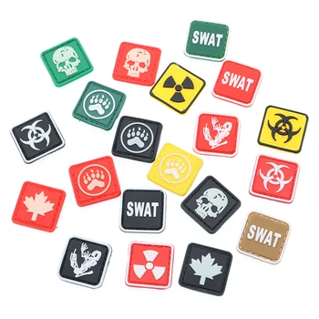 

SWAT Glow Patch PVC Mini Icon Light Dressing Clothes Decorative Backpack Sticker S Biochemistry Skull Bear Claw Shiny Sticker