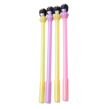

4 pcs 0.38mm black Japanese girl gel pen Cute candy color Signature pen Kawaii stationery office material