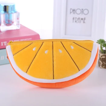 

Children Cartoon Fruit Plush Pencil Stationery Bag Plush Wallet Lovely Watermelon Coin Bag Creative Purse Plush Wallet for Kids