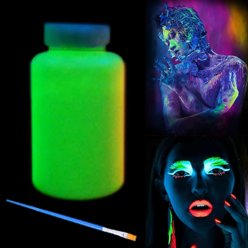 Yellow Боди-арта с флюоресцентной неоновые краски для лица тела Краски флуоресцентный яркий флуоресцентный светящийся вечерние украшения праздничного стола Косплэй вечерние макияж - Цвет: Yellow