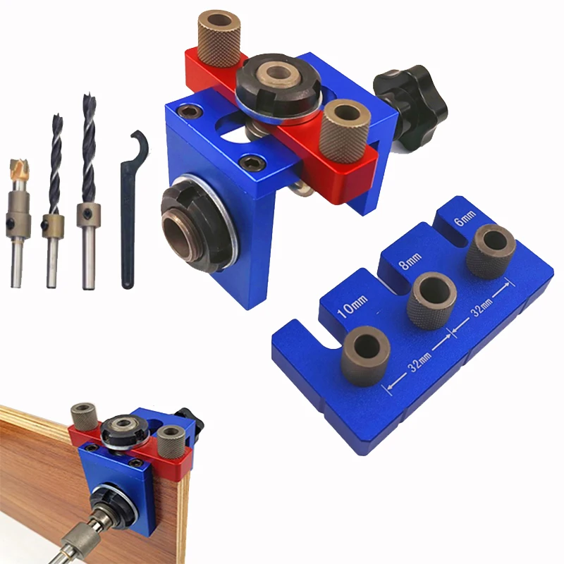  8mm/15mm Woodworking Drilling Locator Wood Dowel Hole Drilling Guide Jig Drill Bit kit Woodworking 