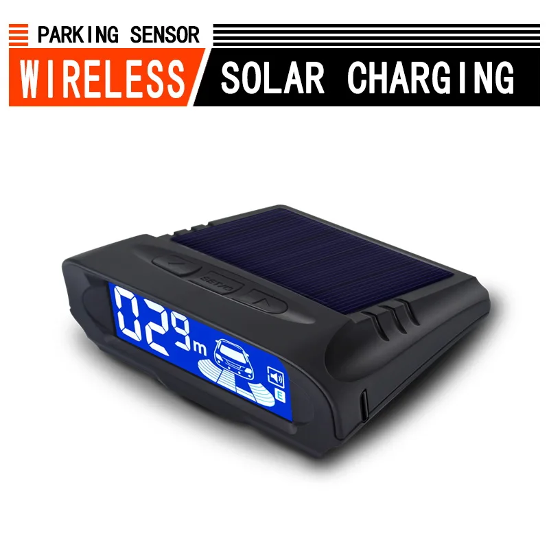 US $53.00 Car Wireless Parking Parktronic Auto Blind Sensors Kit Solar Charging Lcd