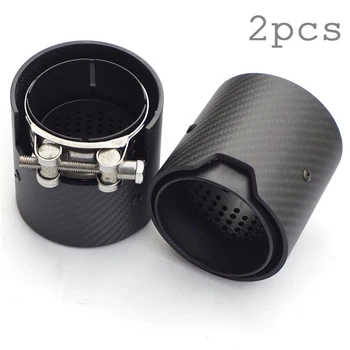 

2PCS 63MM IN 93MM OUT Matte Real Carbon Fiber Exhaust tip For M M Performance exhaust pipe M2 F87 M3 F80 M4 F82 F83 M5