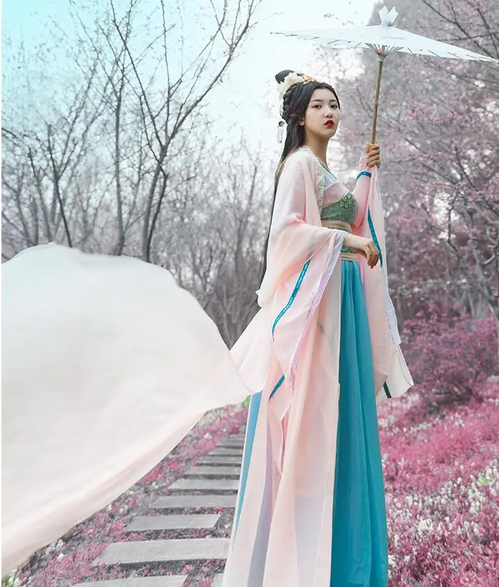 Стиль кино студия древнее элегантное платье феи для леди Hanfu сценический костюм винтажная драма группа одежда