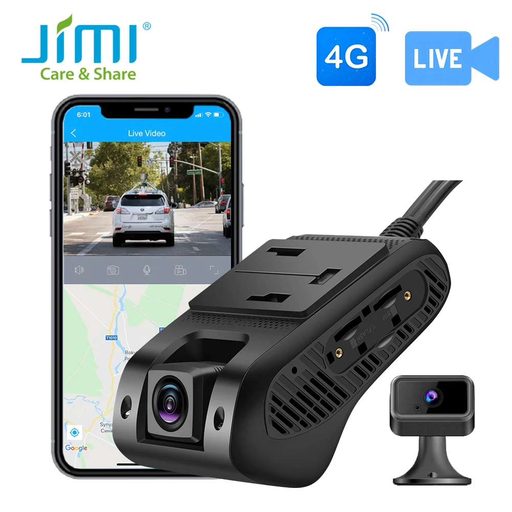 APP REMOTELY Control Dual Dash Cam Front and Cabin JIMI JC200 Dash Camera for Cars 3G WiFi Car Camera 1080P FHD Infrared Night Vision Car DVR Driving Recorder with Professional GPS Tracking System