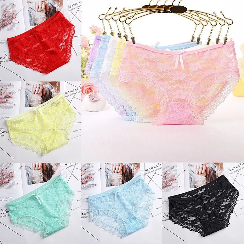 

Jacquard Net Full Lace Women's Panties Mesh Gauze Low Waist Seamless Panties Sexy Triangle Thong