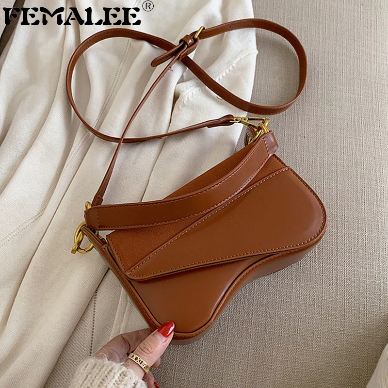 

Vintage Handbags Women's Designer Bags French Style Elegant PU Leather Saddle Bag Ring Shoulder Strap Crossbody Bag bolso mujer
