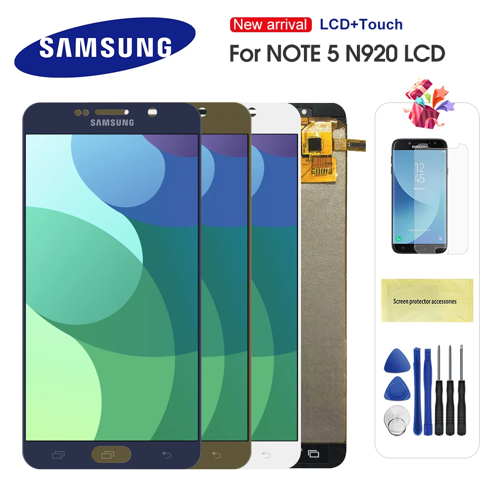 ЖК дисплей для Samsung Galaxy Note 5 N920 N920F сенсорный экран дигитайзер сборка запасные