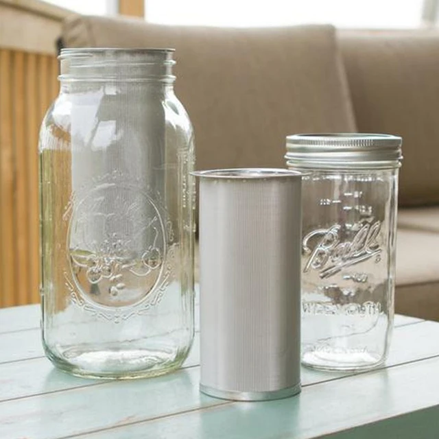 Stainless Steel Mason Jar Cold Brew Coffee Maker and Iced Tea Infuser Loose  Leaf Tea Mesh