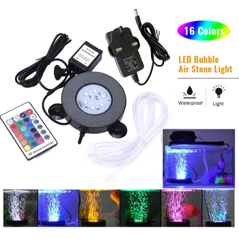 

Aquarium Lamp 6LED 16Colors Waterproof LED Light Fish Tank Waterproof Air Stone Light Mini Submersible Light