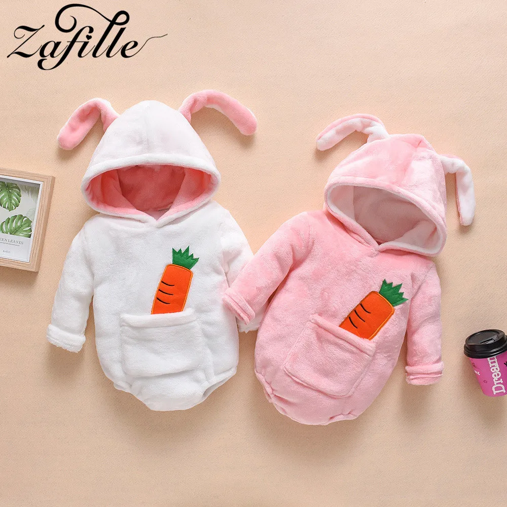 

ZAFILLE Baby Romper 2020 New Cute Newborn Infant Baby Girl Clothes Rabbit Ear Newborn Infant Jumpsuit Long Sleeve Girls Clothing