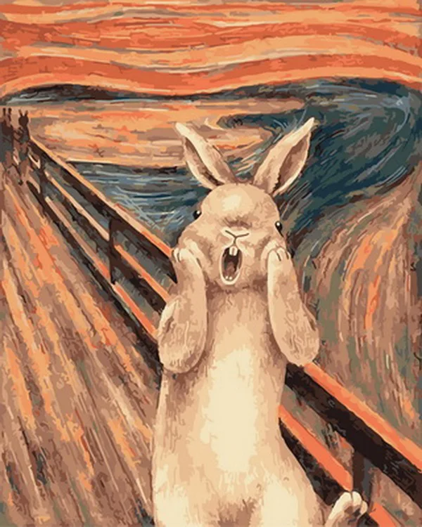 картина по номерам заяц. заяц номер 3. заяц номер 3. заяц беляк питается. раскраска зайчонок по номерам.