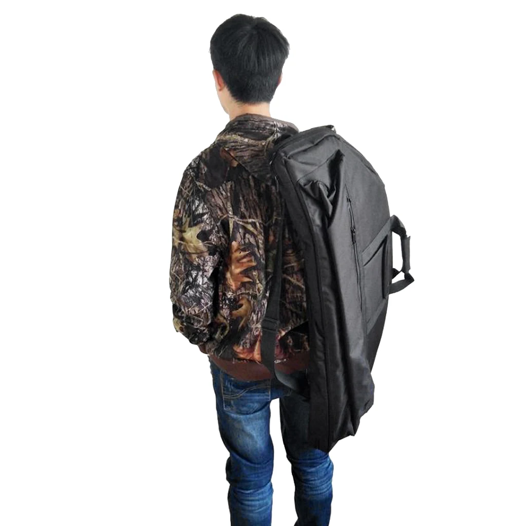 Ultra-light Archery Hunting Canvas Compound Bow Bag Holder Carry Case with Arrow Pocket Handle & Straps 45.3' x 17.7'