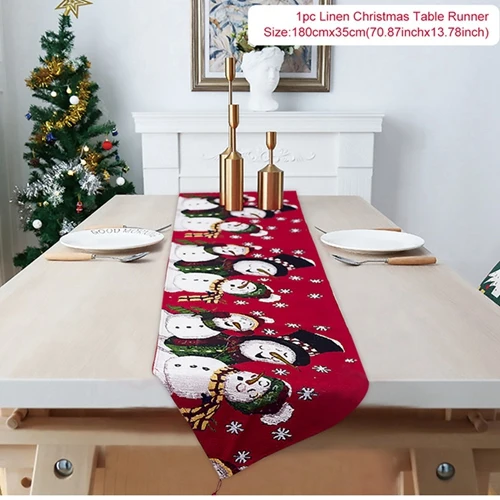 Style 3 FENGRISE 180X35 см новогодняя елка Снеговик настольный флаг Рождественское украшение для дома для стола украшения нового года - Цвет: Style 3