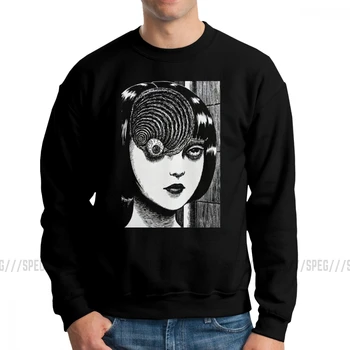 

Man UZUMAKI Sweatshirt Horror Manga Hoodie Shirt Junji Ito Tops Sweatshirt Awesome Pullovers 100% Cotton Hoodies Winter Male