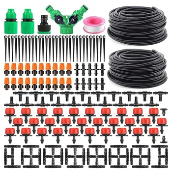 

HOT-Garden Automatic Drip Irrigation Set,30M Adjustable Mini DIY Irrigation Kit,1/4 inch Heavy Duty Tube Watering Kit for Patio