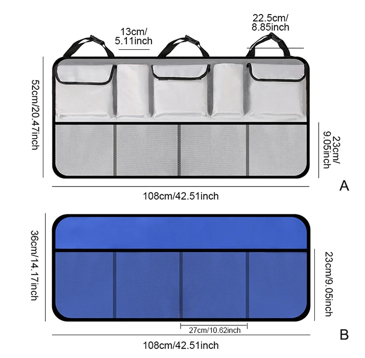 Автомобильный органайзер для багажника, автомобильная Задняя сумка для хранения на спинку сиденья, сетчатая, вместительная, подвесная, для уборки, интерьерная сумка, аксессуары для авто