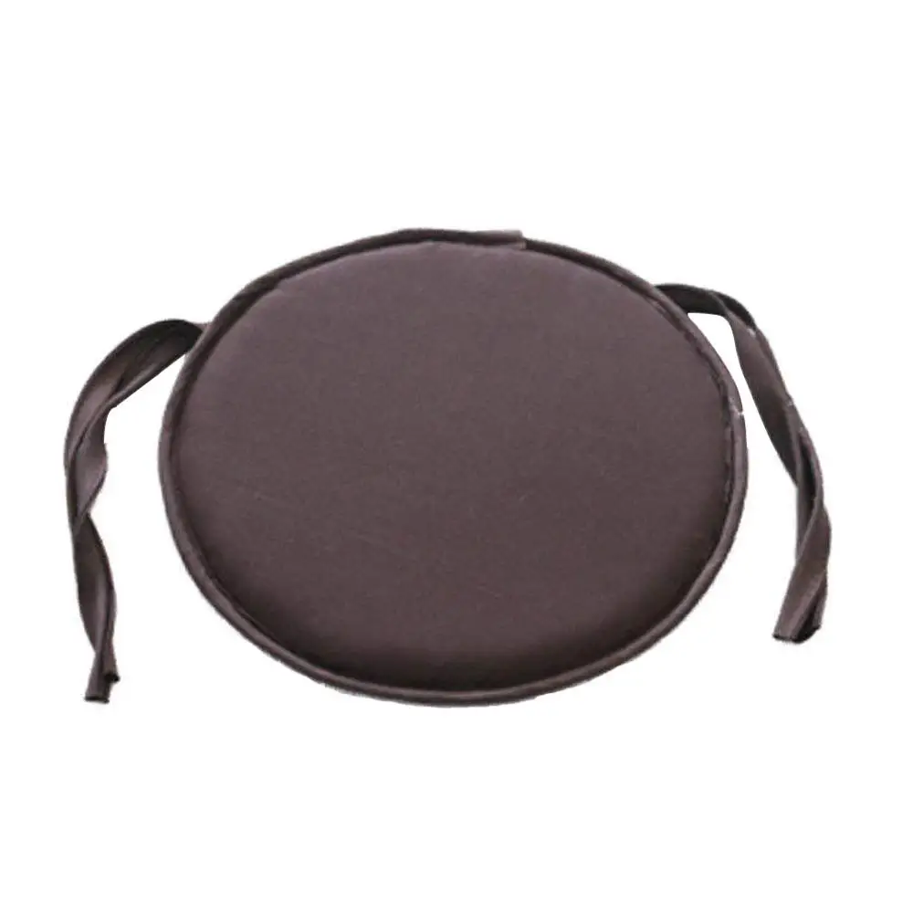 BROWN EHOMEBUY круглая губчатая Подушка для стула, подушка с галстуком для дома, офиса, плюшевая подушка, подушки для кресла, одноцветная - Цвет: BROWN