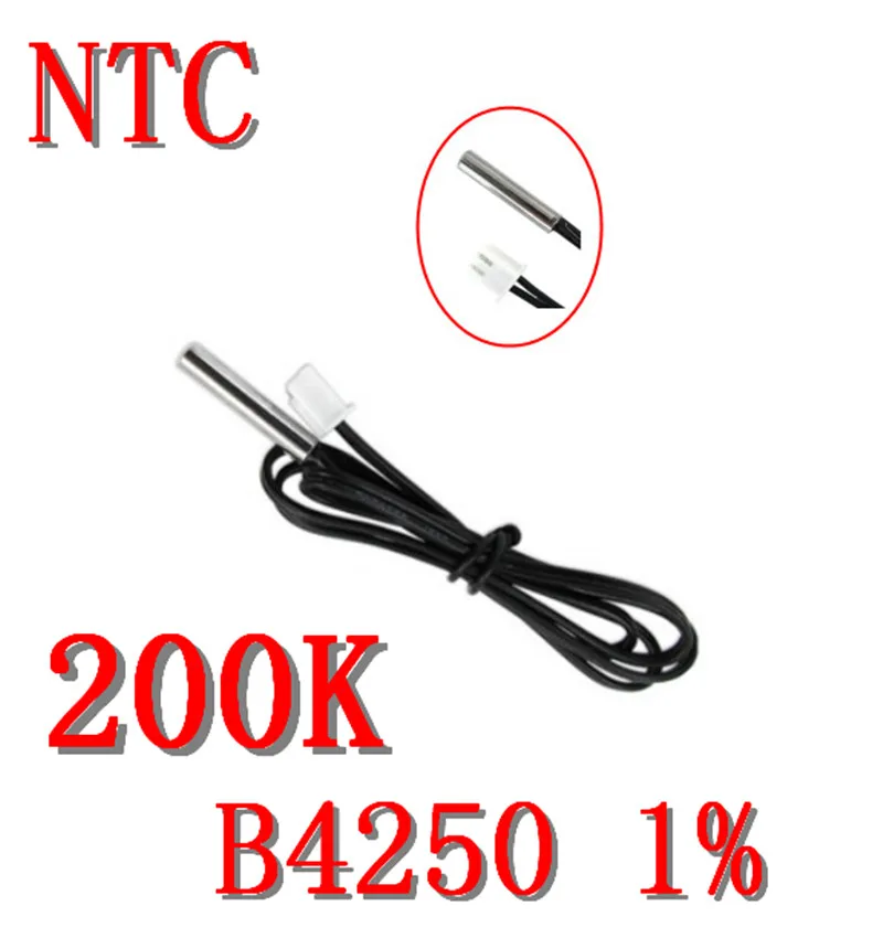 Водонепроницаемый датчик температуры NTC 200K B4250 1% точность thermistor200K 4250 контроллер