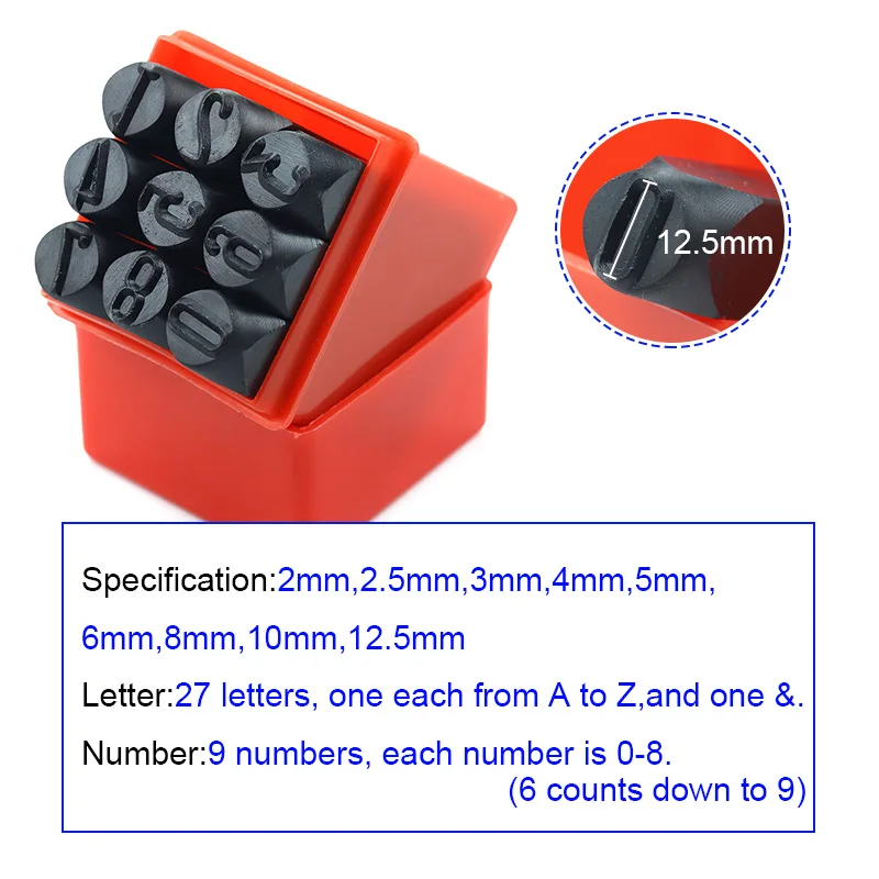 Symbols Steel Embossing & Engraving Stamp Set Alphabet Numbers ABN Metal 1/4in & 1/8in Stamping 72-Piece Tool Kit