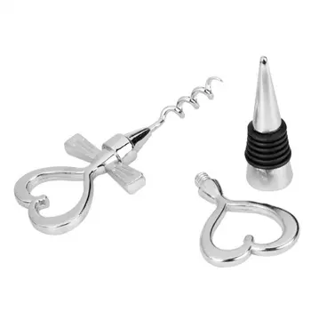 

LBER 10 piece heart shaped red wine bottle opener stopper set wedding gifts