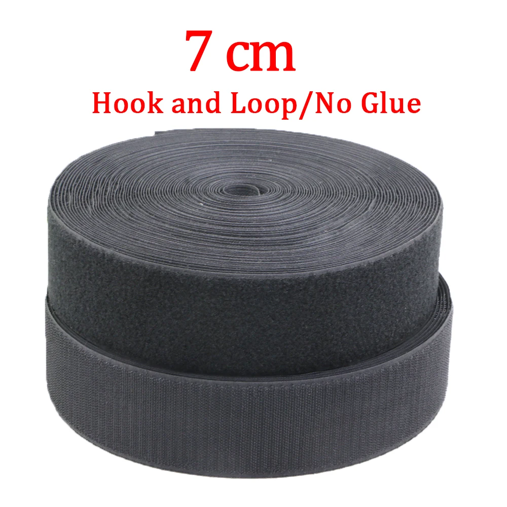 5 미터/쌍 70mm 비 접착 훅 및 루프 패스너 테이프 바느질-후크 접착 매직 테이프 DIY 흑백