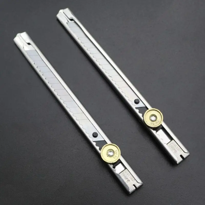 Cuchilla desengrasante portátil con bloqueo automático, cuchillo de utilidad, cortador de papel, cuchilla retráctil, arte para papelería, regalo para estudiantes