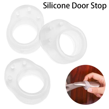 

1Pc Silicone Door Stop Transparent Silica Gel Door Buffer Wall Protectors Door Handle Bumpers for Door Stopper Doorstop Dropship
