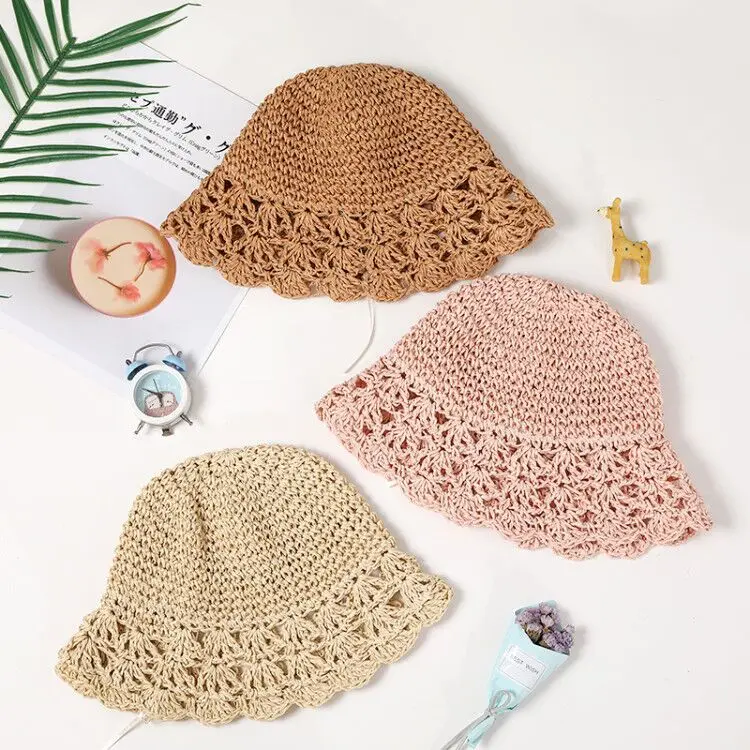 

Summer College Style Sun-resistant Japanese-style College Style qin zi mao Beach Hat Spring And Summer Kids Solid Color Versatil