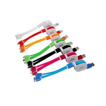 

Triple Adjustable Tape Measure Data Cable for Iphone Android Type-c Three-in-One Charging Cable for Xiaomi Samsung One plus USB