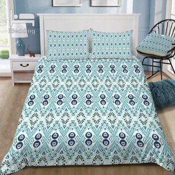 

Ikat Java Blue Mini 3D Bedding Set Printed Duvet Cover Set Queen King Twin Size