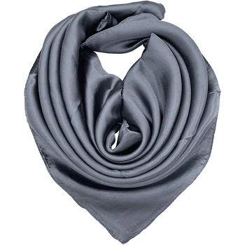 

Woman Silk Feeling Scarf Fashion Plain Color Large Square Satin Headscarf 90*90cm Silk Satin Scrunchie Scarf
