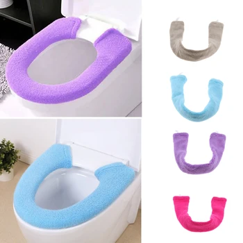 

Soft Stretchable Reusable Washable Velvet Plush Bathroom Toilet Seat Cover Warm Cushion Pad Purple Blue Rose Red Coffee
