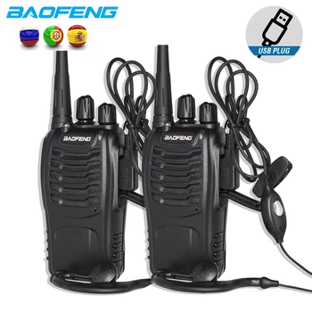 

2Pcs Baofeng BF-888S Walkie Talkie 5W Portable CB Radio Station BF888s Two Way Radio UHF 400-470MHz 16CH Comunicador Transmitter