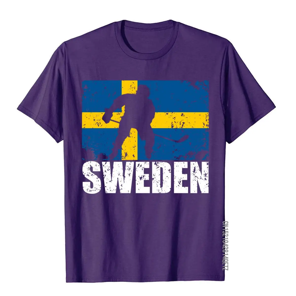 Distressed Sweden Hockey Hoodie Swedish Flag Player Fan Tee__B7212purple