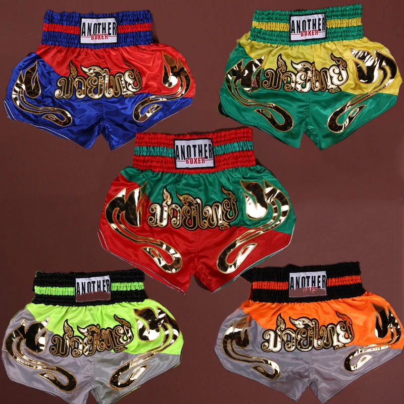 Взрослые дети новый Кикбоксинг ММА Брюки для муай-тай борьба Grappling trunks Мужчины