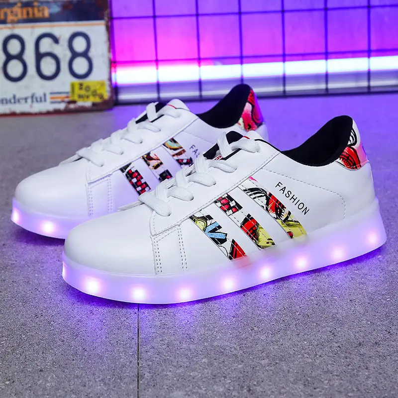 paniek Bermad interval Usb Lichtgevende Dame Mannen Jongen Licht Vrouwen Platte Led Schoenen Licht  Up Adult Party Night Dacance Gloeiende Sneakers Party Led schoeisel Schoen|  | - AliExpress