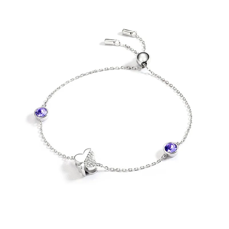 

Yinyuanmei S925 Fine Silver Plum Bracelets Women's Crystal Jewelry Customizable Accessories Hand Jewelry