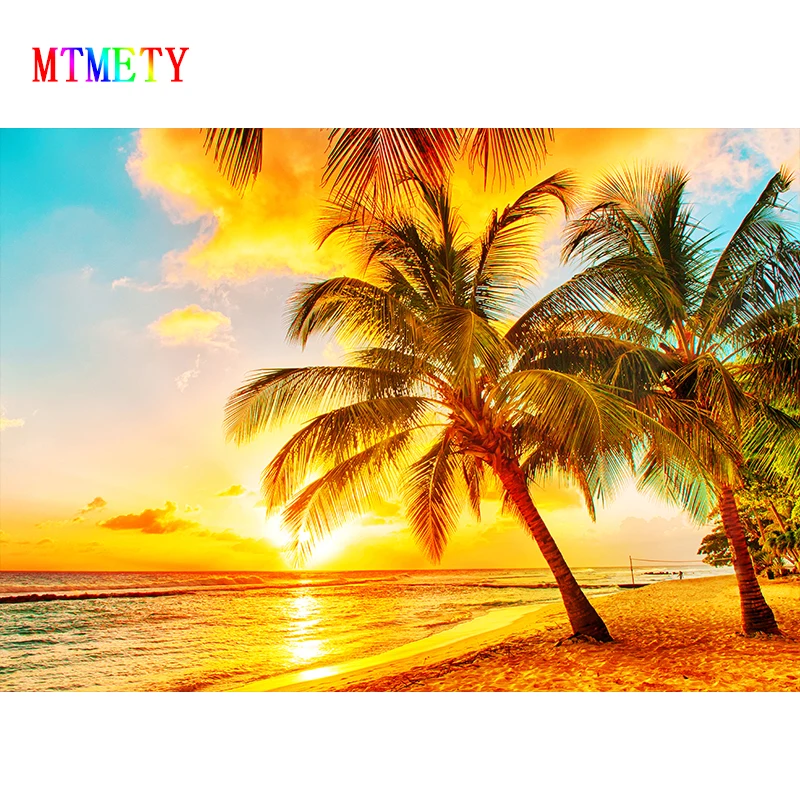 MTMETY 3D фотообои природа обои Декорации для стен закат кокосового море пляж HD фон