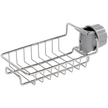 

New Stainless Steel Faucet Storage Racks Adjustable Sink Rag Sponge Draining Rack Kitchen Bathroom Soap Storage Holders Shelves