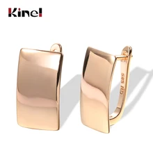 Популярные модные глянцевые висячие серьги Kinel, простые квадратные серьги из розового золота 585 пробы для женщин, высококачественные повседневные изящные ювелирные изделия Популярные модные глянцевые висячие серьги Kinel, простые квадратные серьги из розового золота 585 пробы для женщин, высококачественные повседневные изящные ювелирные изделия