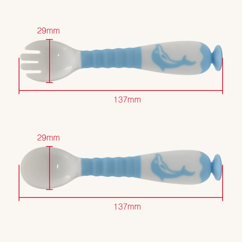 Детские присоски твист набор ложка и вилка эргономичный дизайн обучение портативный для мальчиков девочек FPing