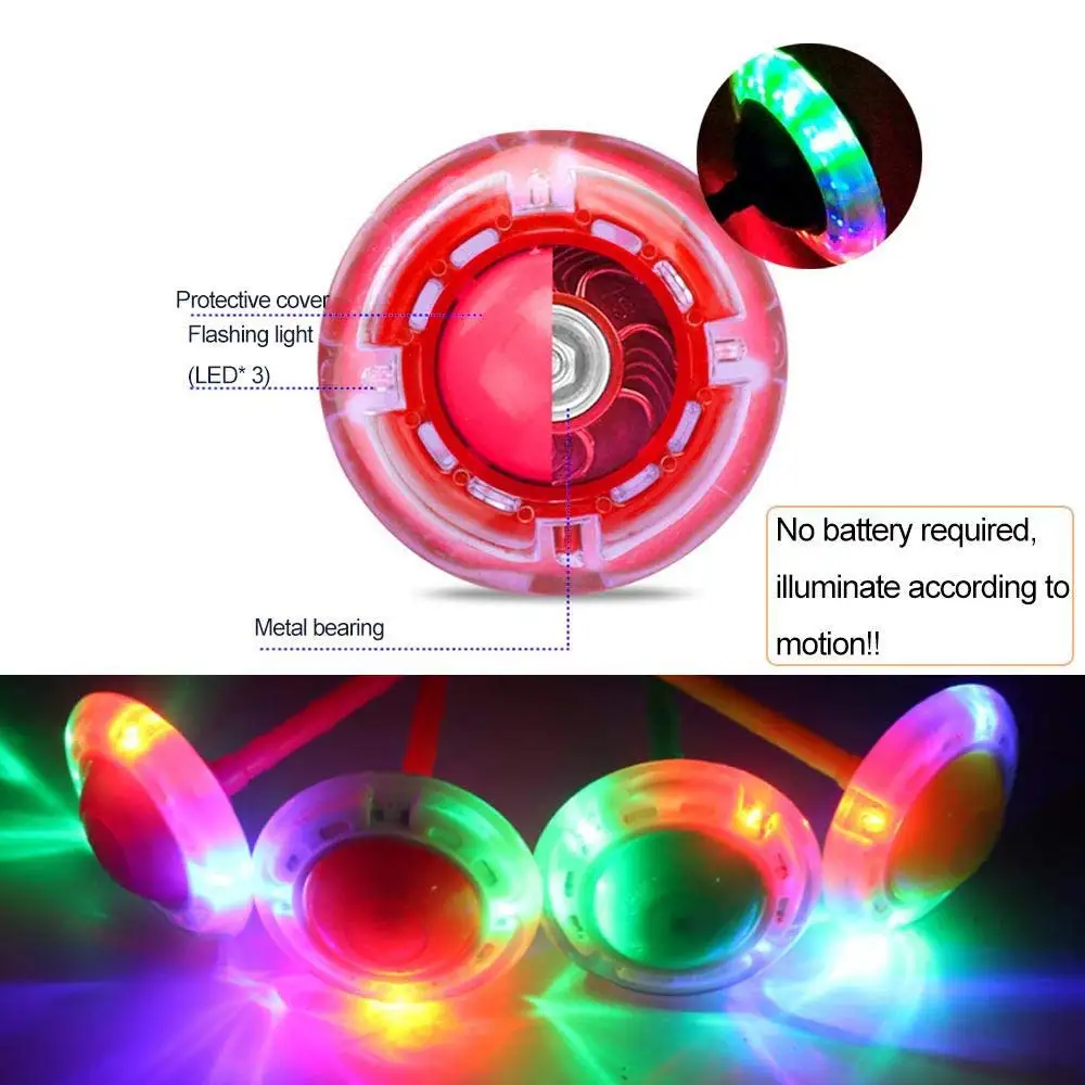 Children Glowing Bouncing Balls One Foot Flashing Jumping Rope Ball Colorful Ankle Skip Ball Fitness Sports Swing Ball Toys