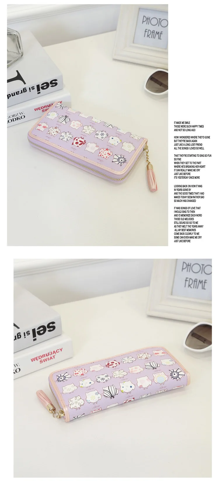 Новинка Kawaii цветочный длинный кошелек для девочек Cartera Mujer Новинка цветочный Monederos Para Mujer клатчи Кошелек вечерняя сумочка