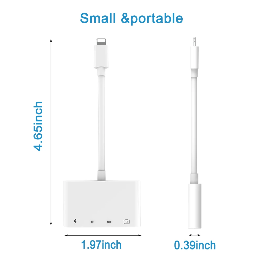 4 в 1 для Lightning для подключения камеры комплекты SD/TF/USB адаптер для чтения карт OTG кабель для iPhone X 8 7 Plus iPad 4