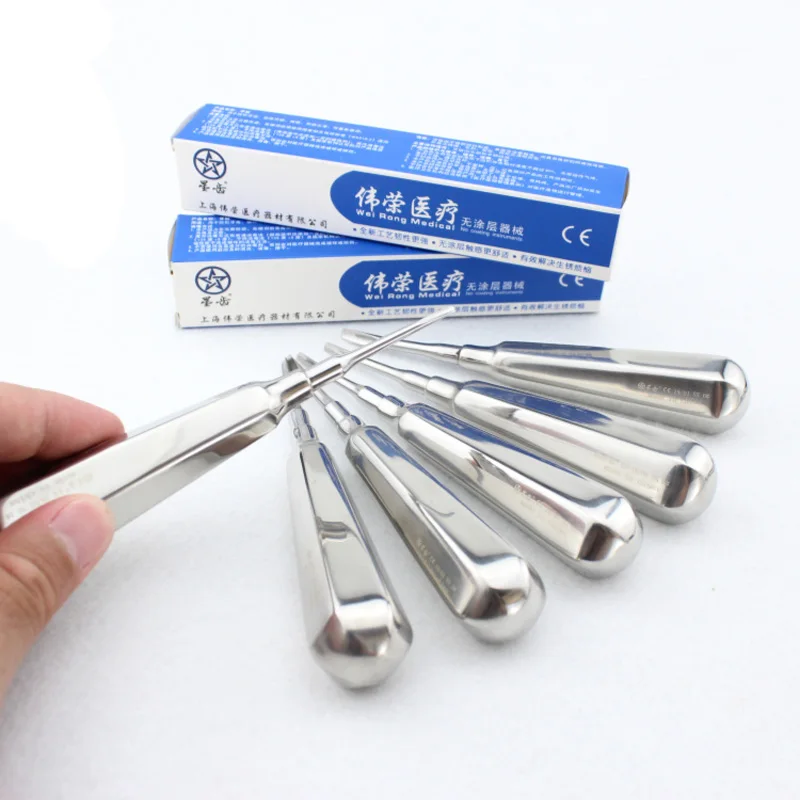 

13 Pcs Stainless Steel Dental Luxating Lift Elevator Teeth Clareador Curved Root Hexagon Handle Dentist Surgical Instrument Tool