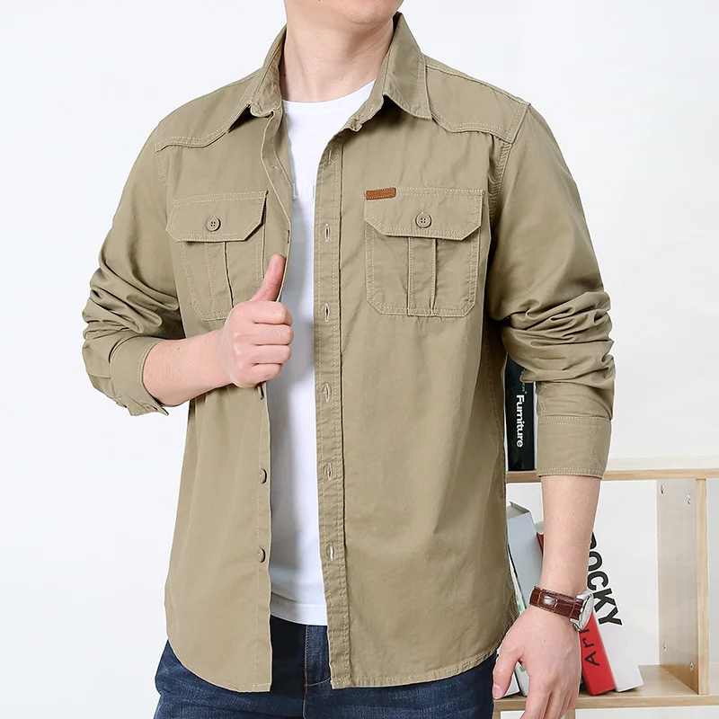 Men Linen Plaid Long Sleeve Shirt