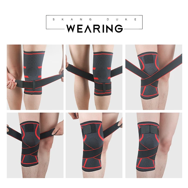 SKDK 1PCS Sports Knee Pad Men Pressurized Elastic Knee Pads Support Fitness Gear Basketball Volleyball Brace Protector Crossfit 5